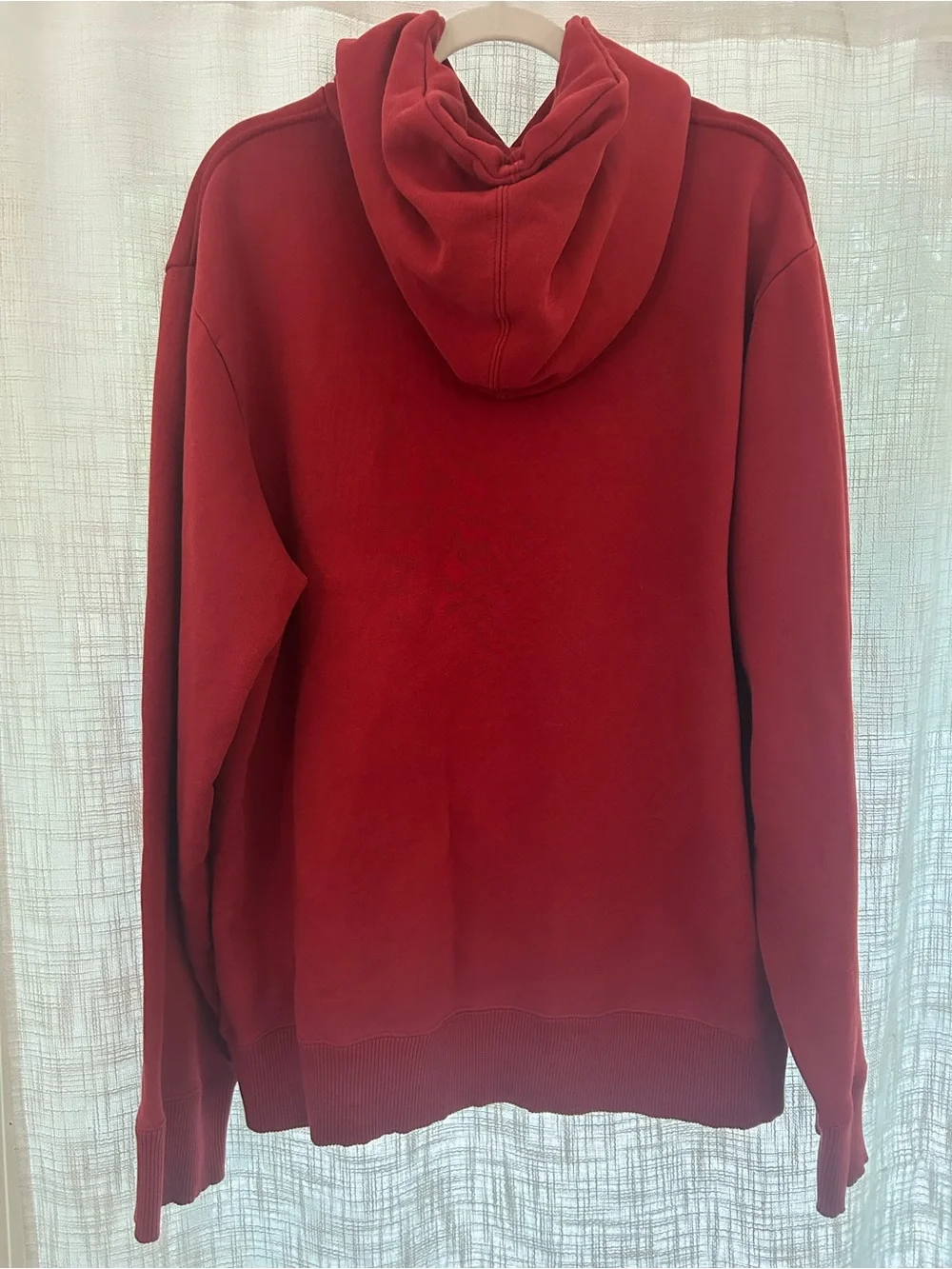 The North Face Men's Red Hooded Burgundy Sweatshirt